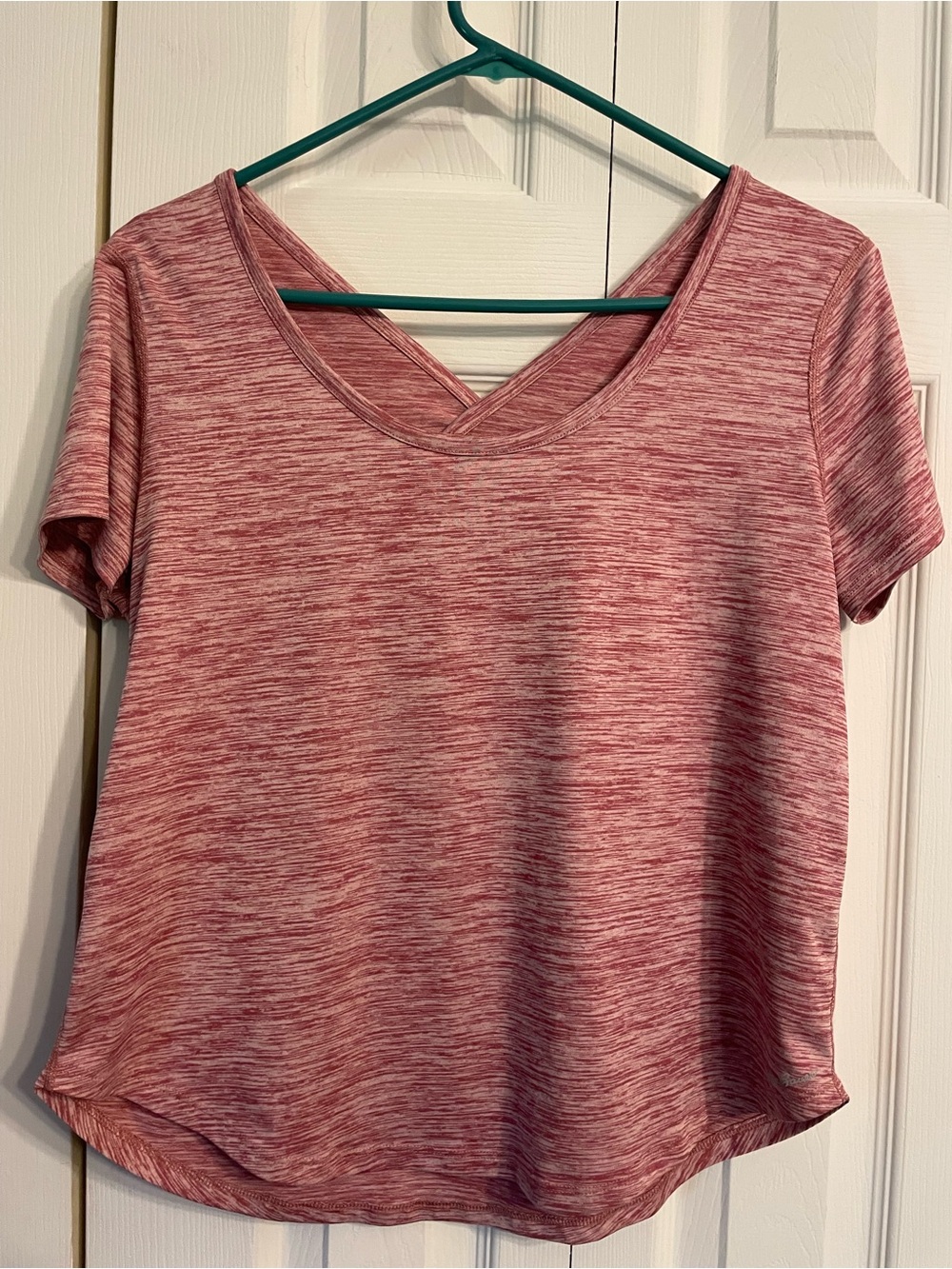 Eddie Bauer Heathered Rose Short Sleeve V-Neck Tee